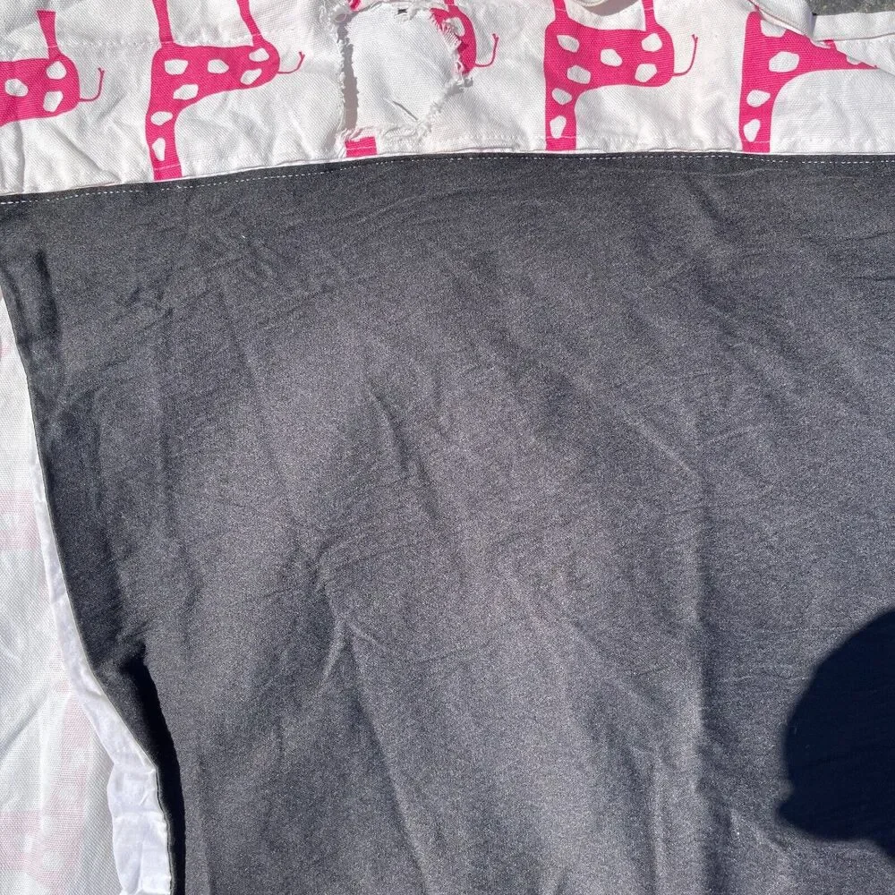 Set of 2 Whimsical Giraffe Curtains 76x50 Pink on White Custom Window Panels